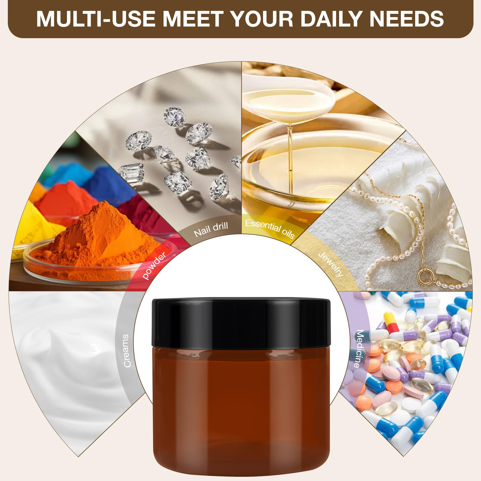 Glass Cosmetic Storage Jars - Image 3