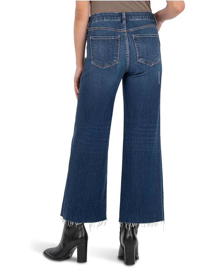 KUT from the Kloth Petite Meg High Rise Fab Ab Wide Leg Raw Hem - #3 of 4