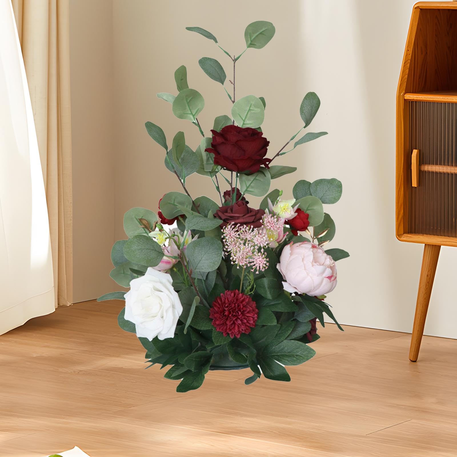 Fiori Artificiali per Arco Nuziale, Bouquet Finte, Decorazione Realistica Bianca, Ideale Come Regalo, per La Casa O per Eventi, Fiore rosa rosso