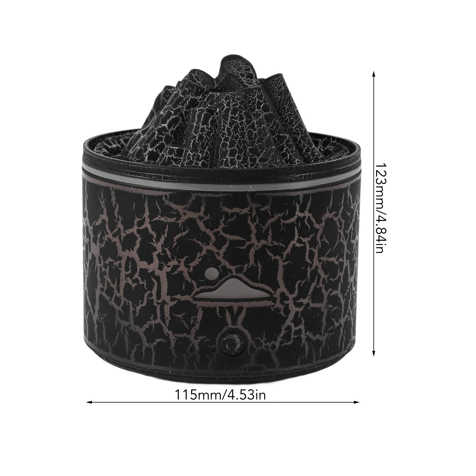 Diffusore di oli essenziali, umidificatore diffusore d'aria a fiamma, diffusore per aromaterapia a fiamma (Nero)