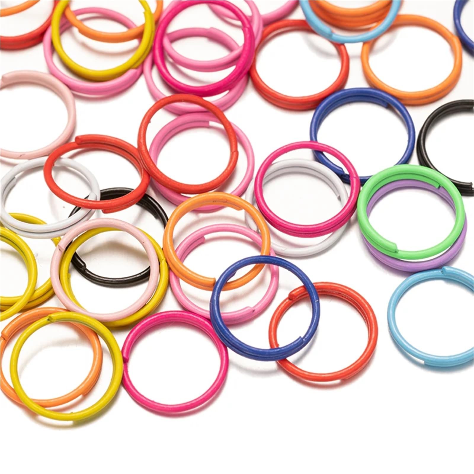 Farbige Binderinge zur Schmuckherstellung, 2000 Stück, 8/10 mm, bunte Metall-Binderinge, Doppelschlaufen, Schlüsselanhänger, Verbindungsstück für DIY-Schmuckherstellung, Zubehör (0,7 x 10 mm)