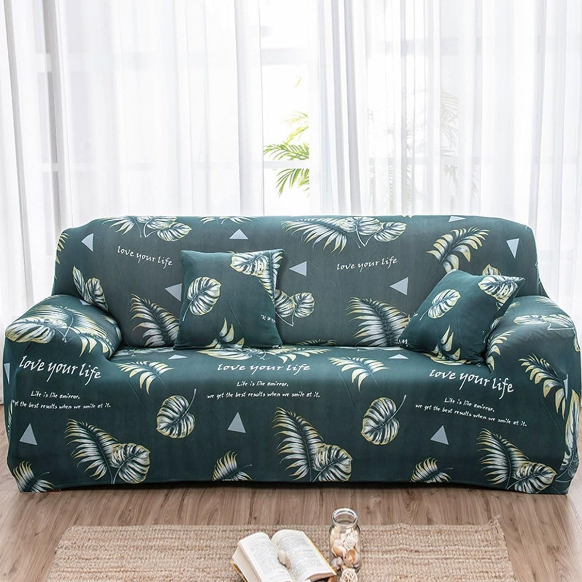 Snqzo A Sof Slipcover Super Soft Sof Slipcover Sof Cover 1/2/3/4 Seater High Stretch Sof Couch Covers Printed Pattern Sof Covers Ll-Inclusive Sof Slipcover Washable So(Size:2 Seater(145-185Cm),Color:a)