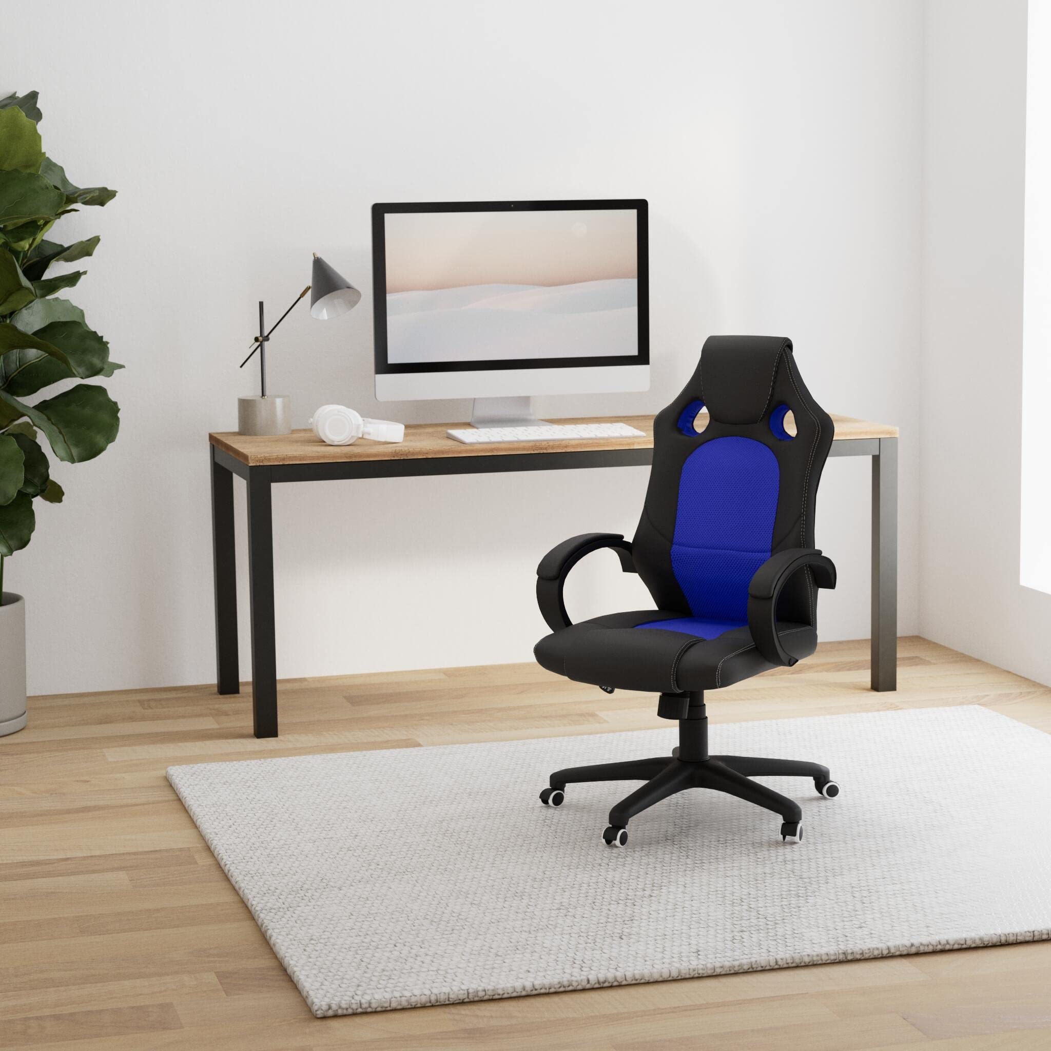 Regalos Miguel - Silla Gaming Pro Azul y Negra - Máxima Ergonomía - Ideal para sesiones de Gaming