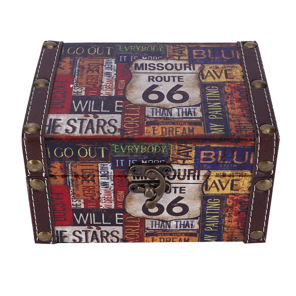 Tnfeeon Aufbewahrungsbox aus Holz, Vintage-Schmuck-Organizer, Gut Zum Präsentieren von Schmuck, Großes Fassungsvermögen und Exquisites Design (2208A-05-66 Autobahn)