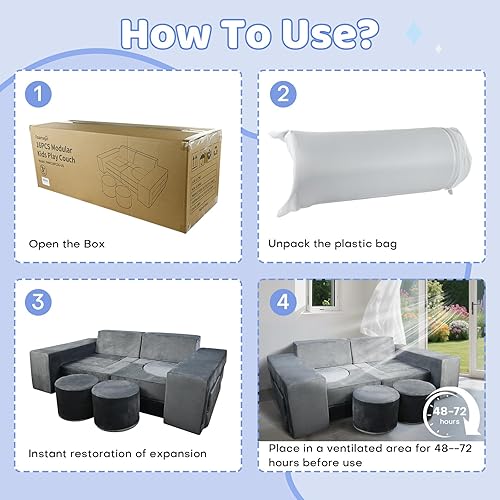 Miniatura 8 de Sofá modular de juegos para niños, 16 muebles convertibles de espuma para sala de juegos, inspira creatividad e imaginación, más de 2200 diseños de
