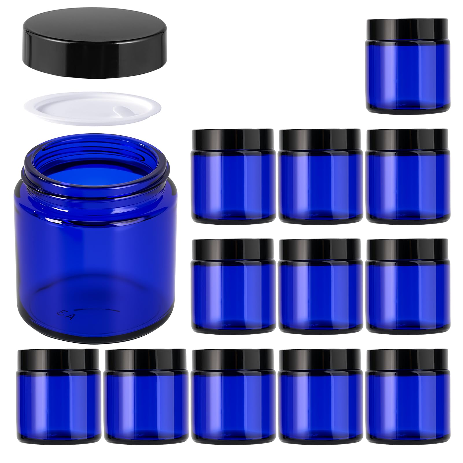Hoa Kinh Glass Jars with Lids, 12 Pack, Reusable Wide-Mouth Containers