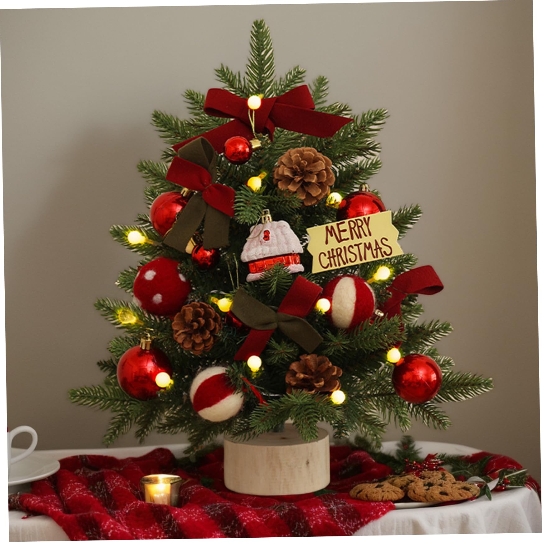 Mini árbol de Navidad de 45 cm con luces la solución perfecta para pisos sin espacio