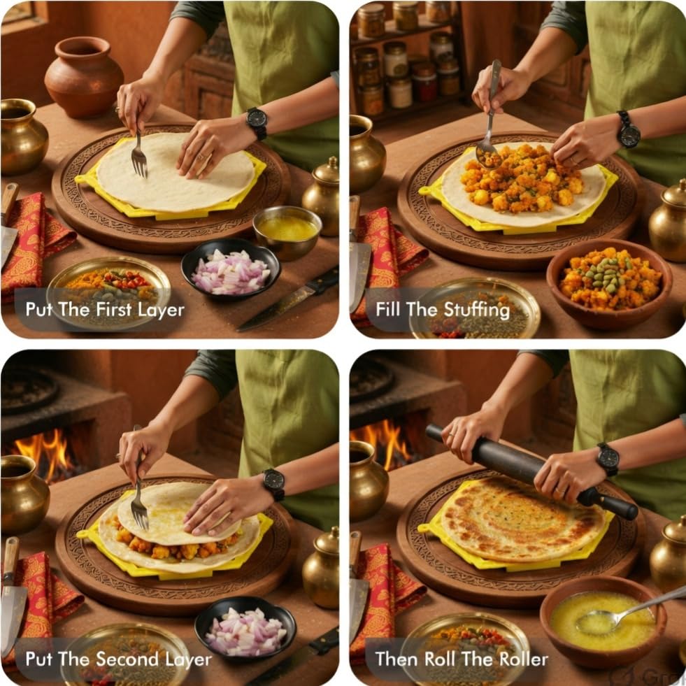 Image of ARTO Samosa Maker - Manual Press Mould for Punjabi Samosa, Kachori, Singara, Gujiya | Easy Folding & Leak-Proof Sealer | Best for Home Kitchen, Tiffin Service & Small Business (Multicolor)(POF-1)