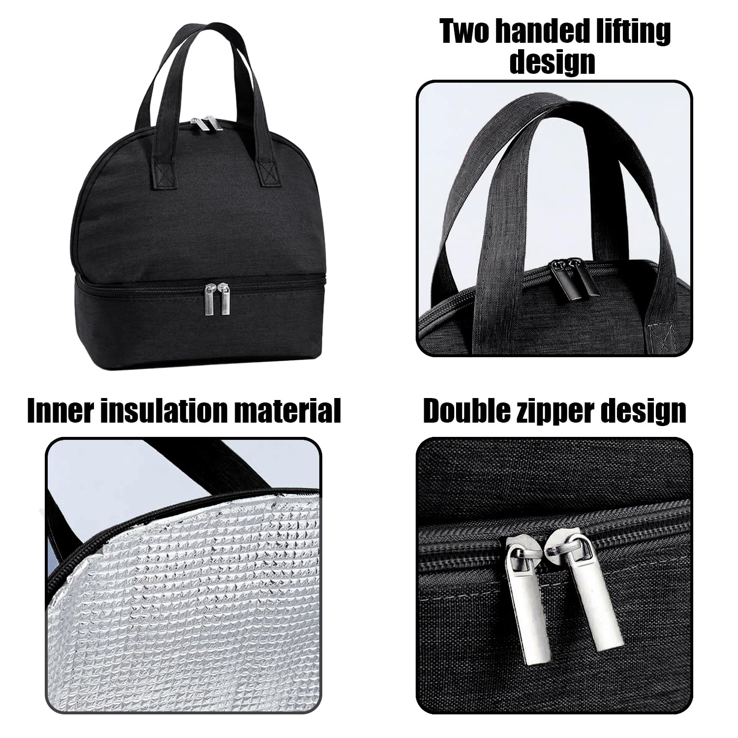 1 Piece of Aluminum Foil Lunch Box Bag, 1 Piece of Portable Tableware Cloth Bag, Durable and Lightweight Design - Image 3