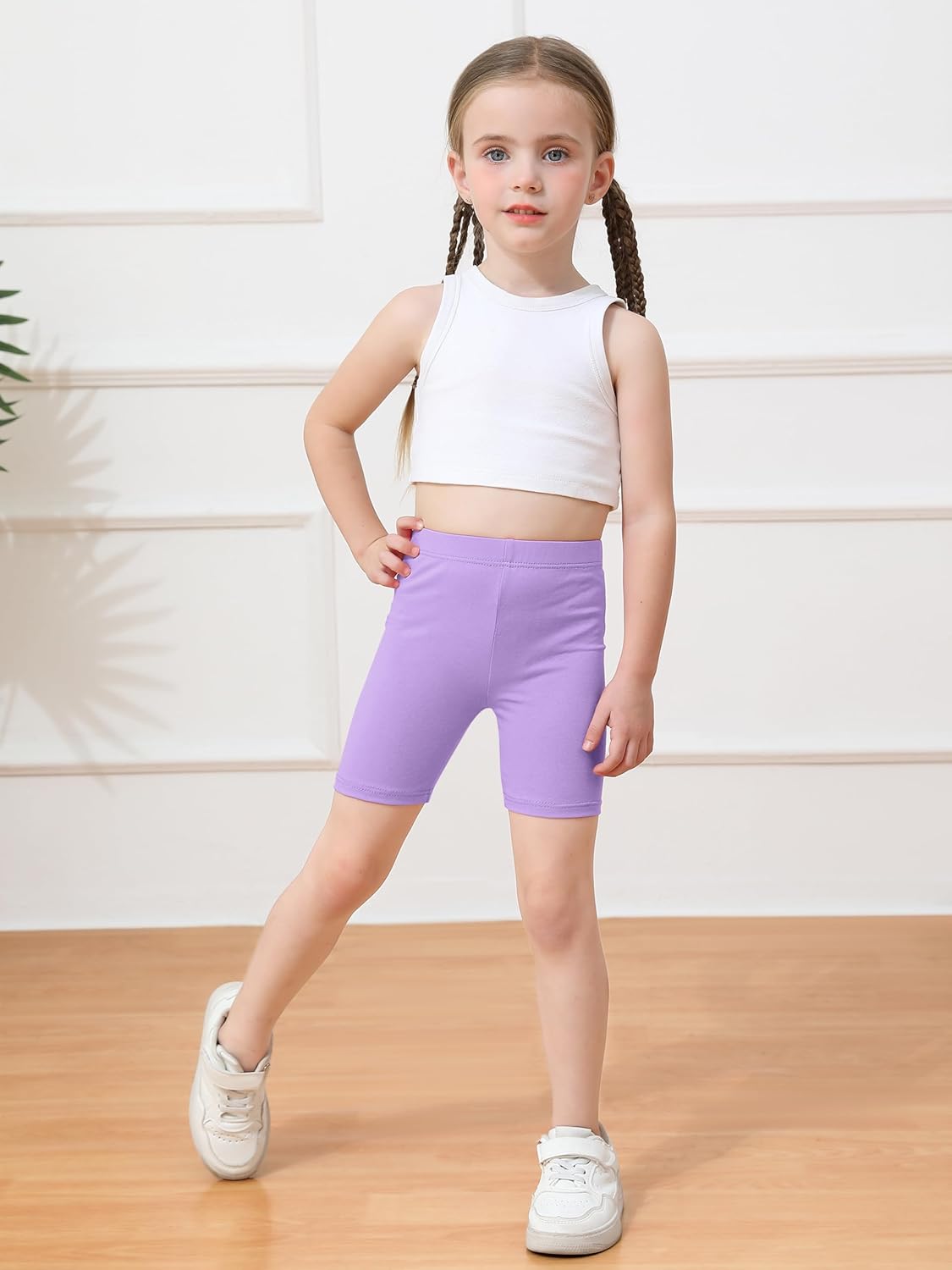 Ruisita 6 Pack Baby Toddler Girls Cotton Bike Shorts Soft Girl Thickened Cartwheel Shorts Solid Safety Dance Short for Kids - Image 2
