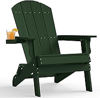 Vista 20 de YEFU Silla Adirondack, silla Adirondack de plástico de gran tamaño, sillas plegables para exteriores con soporte para tazas, silla de césped