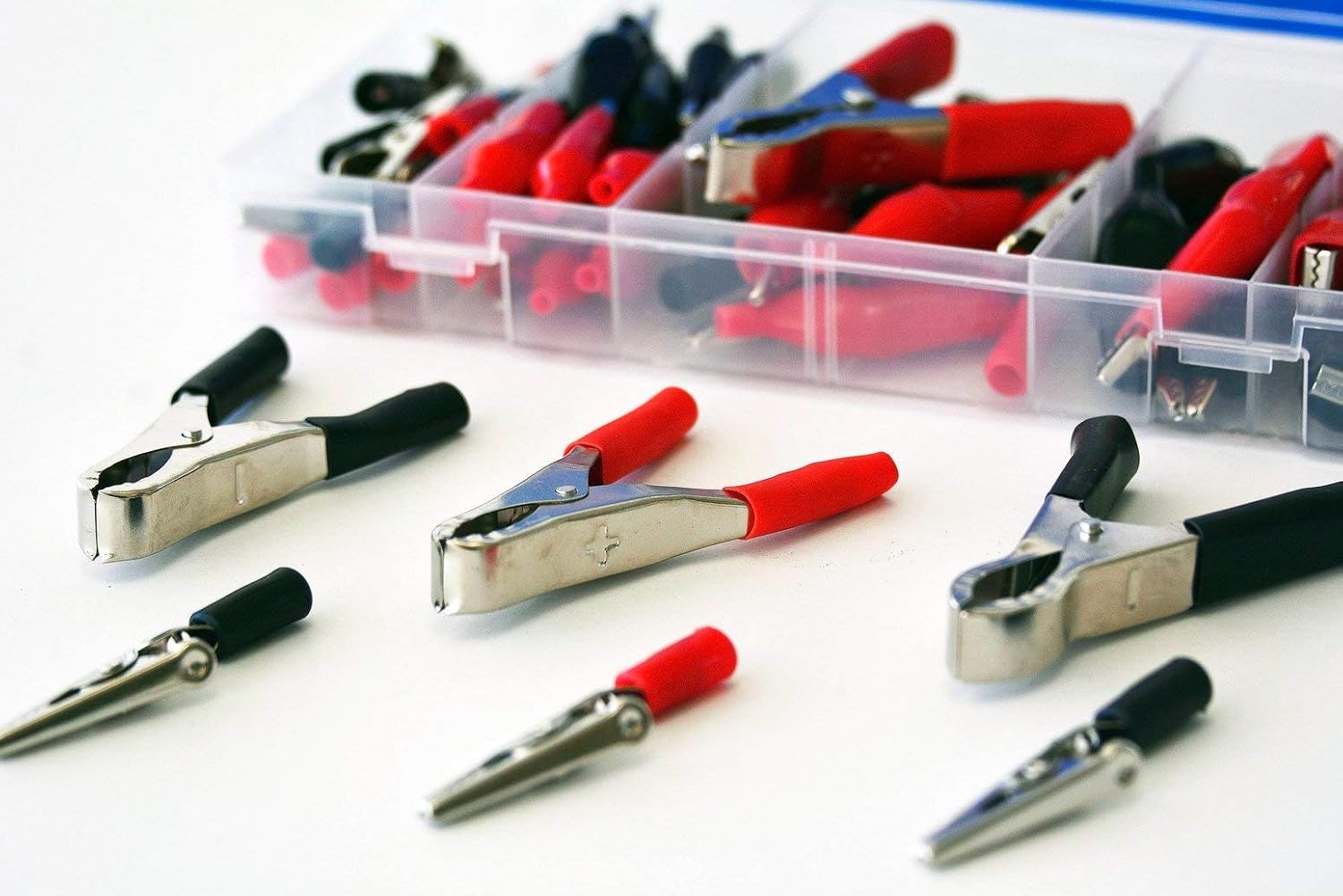 Swordfish 61030 60pc Electrical Clip Alligator Charging Clip Electrical Test Lead Connector Assortment
