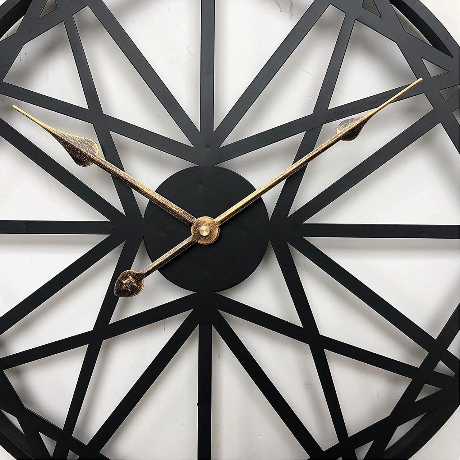 XJBTBA Reloj de Pared silencioso con Esqueleto de Metal, Relojes para Sala de Estar, Reloj de Bar, Reloj de Pared Colgante con Pilas Que no Hace tictac para el hogar, Cocina, cafetería, Hotel,