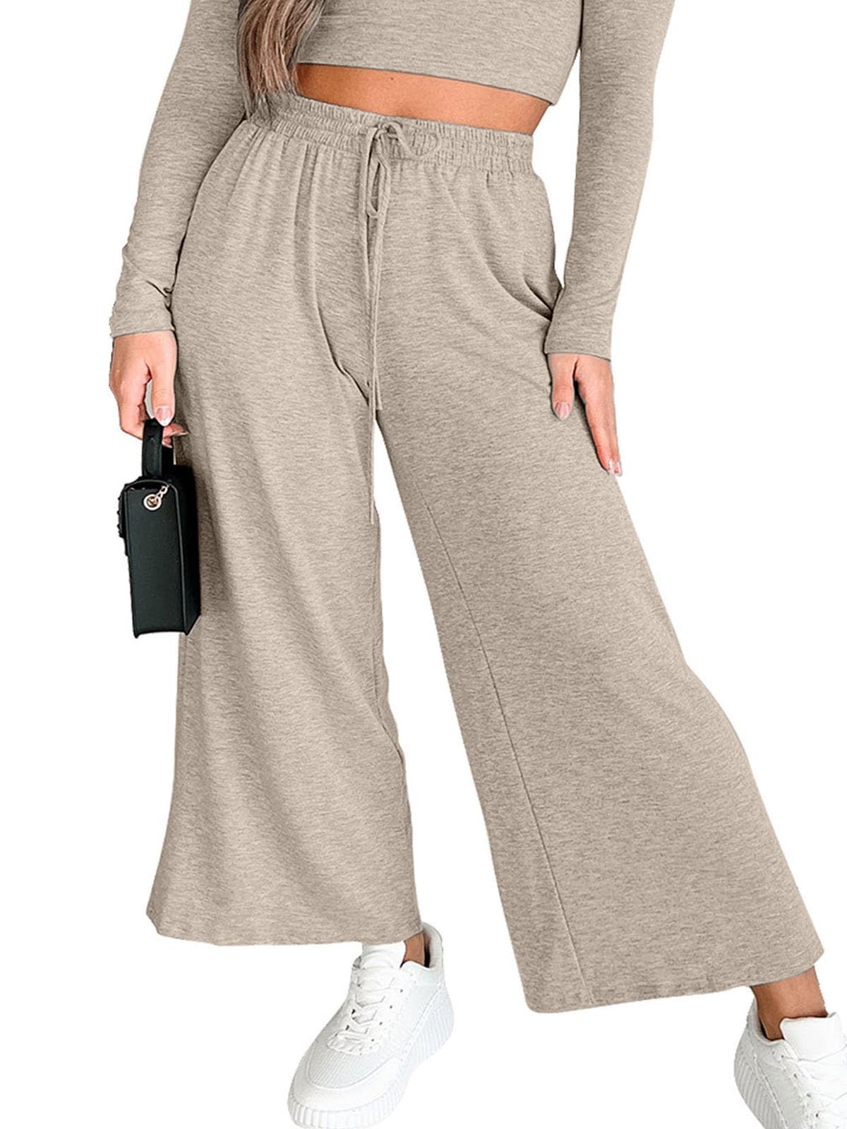 PEIARA Capri Cropped Wide Leg Pants Women Palazzo Flowy Summer Ankle Lightweight Pant Lounge Casual Loose Beach Clothes 2025