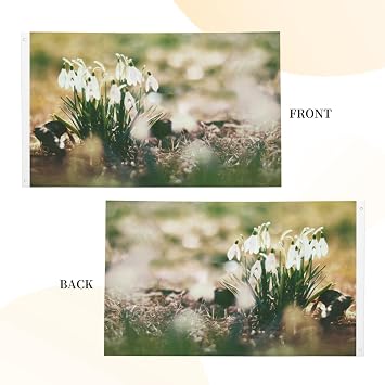 Wild Spring Snowdrop Flag 5ft x 3ft with Eyelets Garden Polyester Double Sided Flags