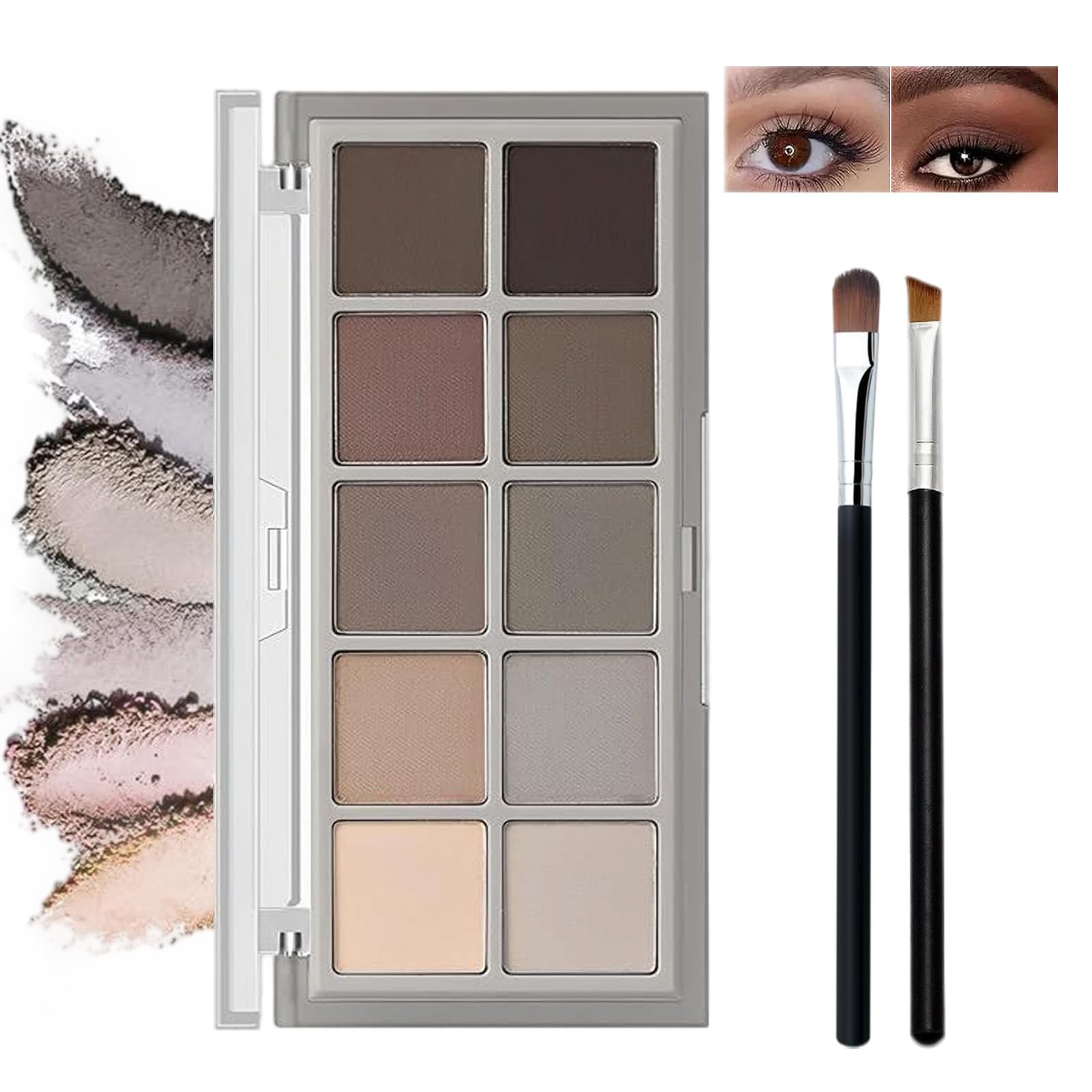 Makeup Eyeshadow Palette, 10 Smooth Matte Colors for Natural & Ultimate Eye Makeup, Waterproof, Long-Lasting