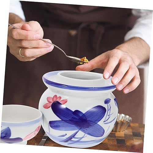 Miniatura 6 de LIFKOME Kimchi Onggi Olla de ron Olla de almacenamiento de fermentación Tarro de almacenamiento de cerámica Tarro de almacenamiento de fermentación