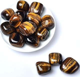 Piedra rodante de Cristal Natural de 50 g, Muestra de Grava de 27 Colores, Piedra Pulida Cuadrada for Acuario, pecera, decoración del hogar, 100 g FZUGEDRLI (Color : Tigers Eye, Size : 100g)