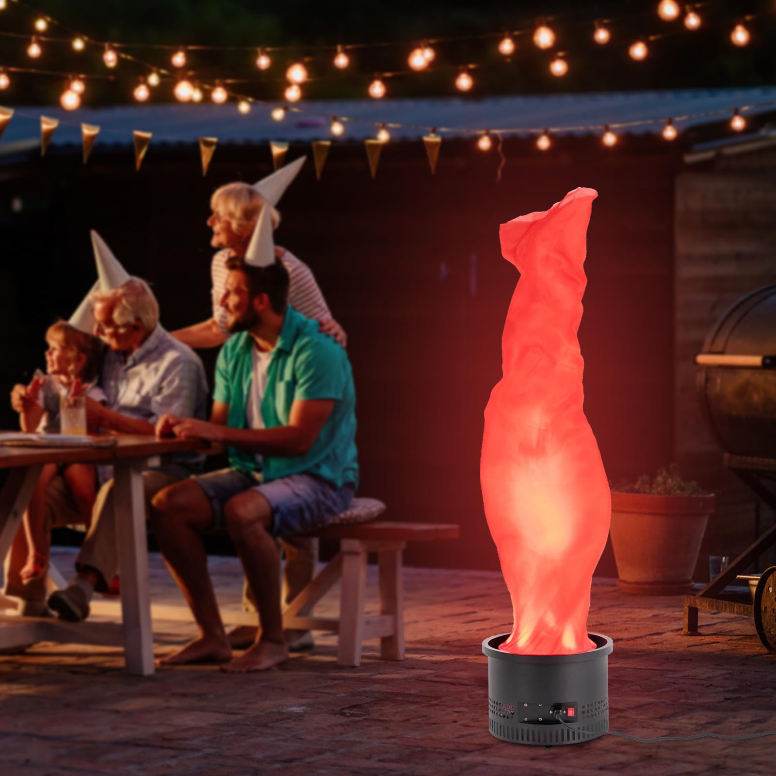 PIAOCAIYIN 5.91ft Fake Fire Flame, Red Simulated Campfire Light, Realistic LED Flame Lamp for Bonfire Party Christmas Halloween 4500RPM (4.92ft)