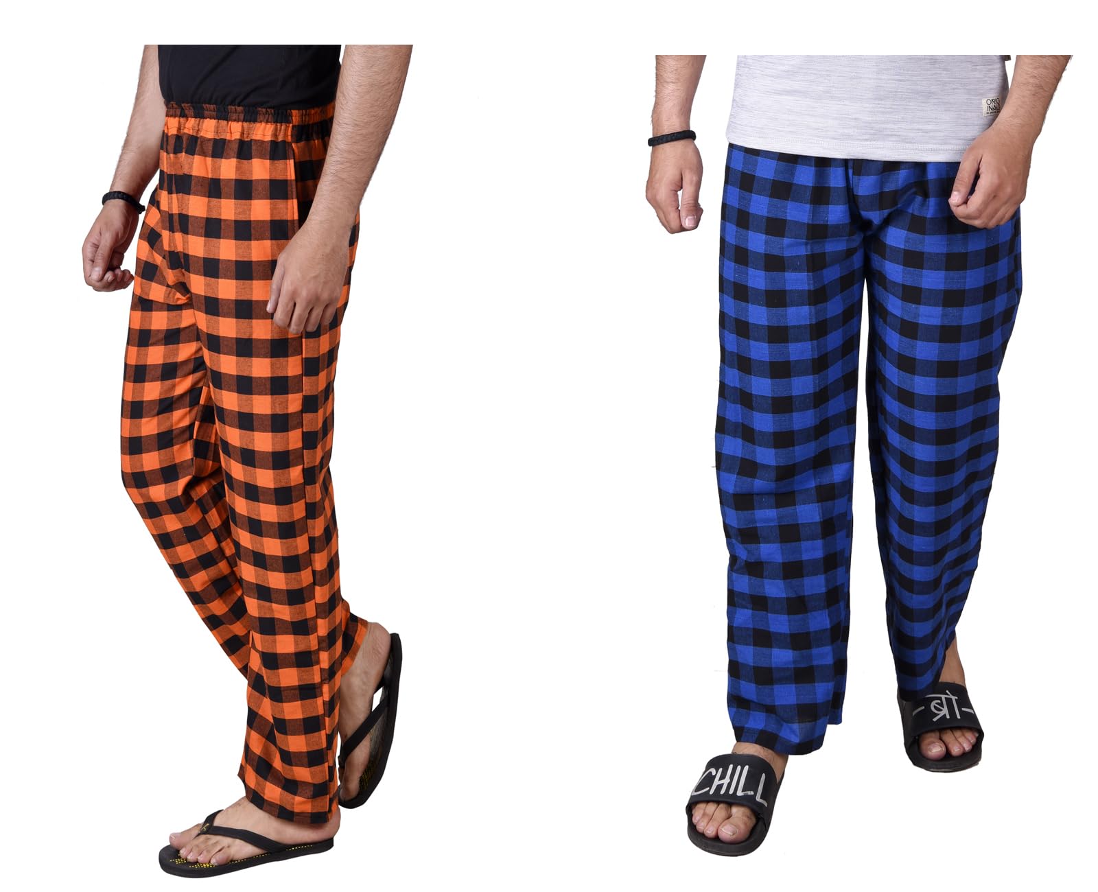 Comfortable and Stylish Cotton Check Pyjama for Men - Stay Cozy All Day Night! Pack of 2, (Free Size, Multicolor LDS11464)-image-12