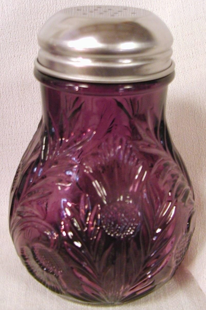 Rosso Glass Sugar Shaker - Inverted Thistle Pattern - American Made (Pink)