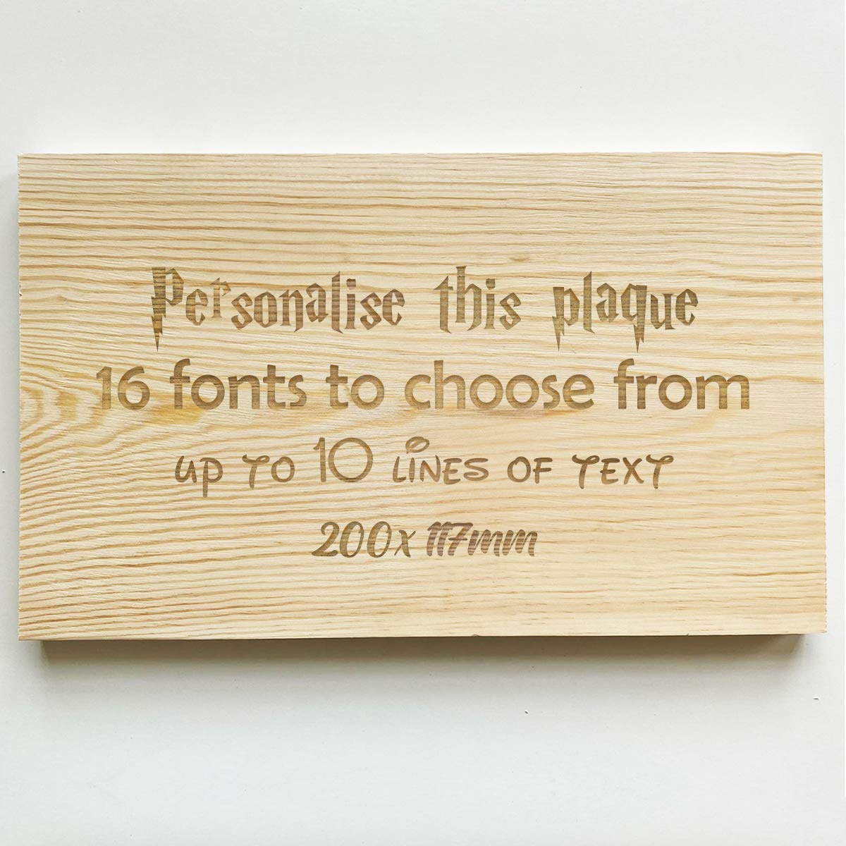 Cutncraft Designs Personalised Large Wooden Sign Plaque Custom Made Wall Door Decor Idea 20 x 11.7 x 2cm (7.9"x4.6"x0.8")