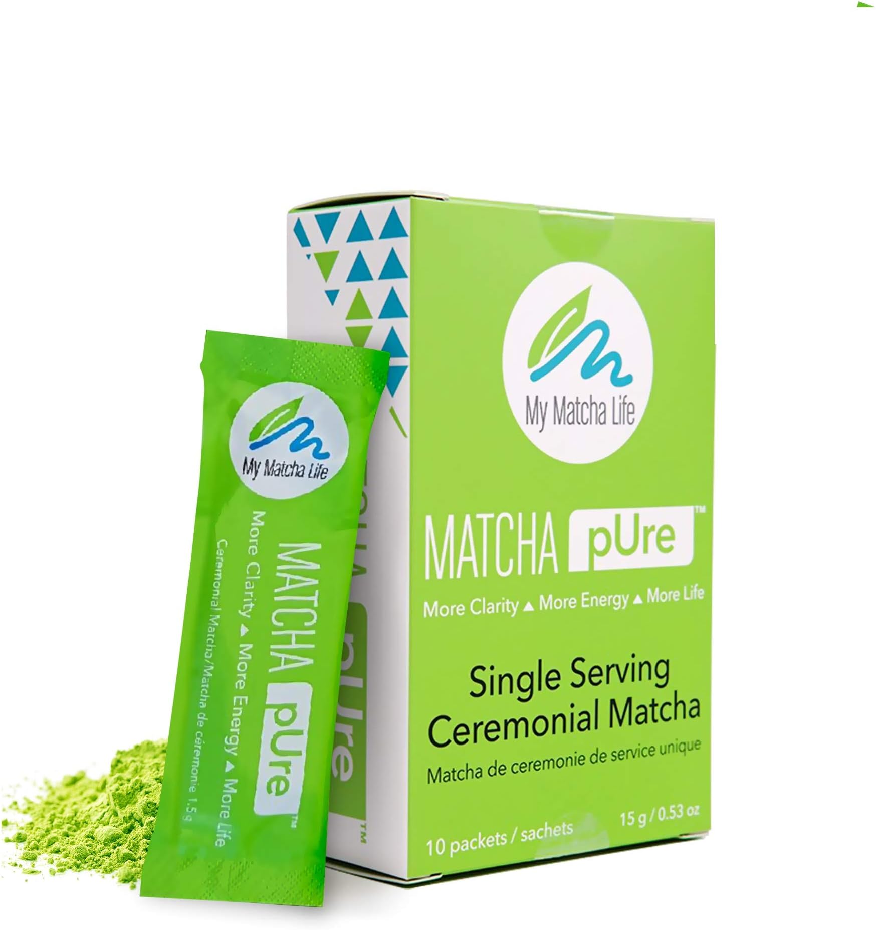 Matcha Single Packets - Ceremonial Japanese Matcha, No Fillers or Sweeteners, 10 packets per box