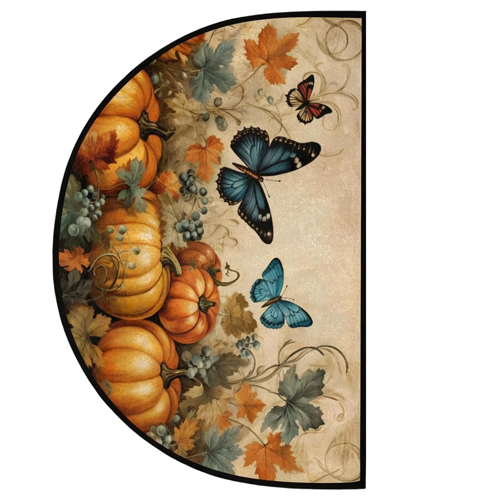 Paillasson demi-rond intérieur 60x90 cm lavable et antidérapant pour entrée