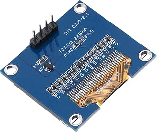 sourcing map Módulo de pantalla LCD OLED de 1.3 pulgadas con 4 pines de resolución de 128 x 64 pulgadas, pantalla de comunicación I2C IIC, color blanco