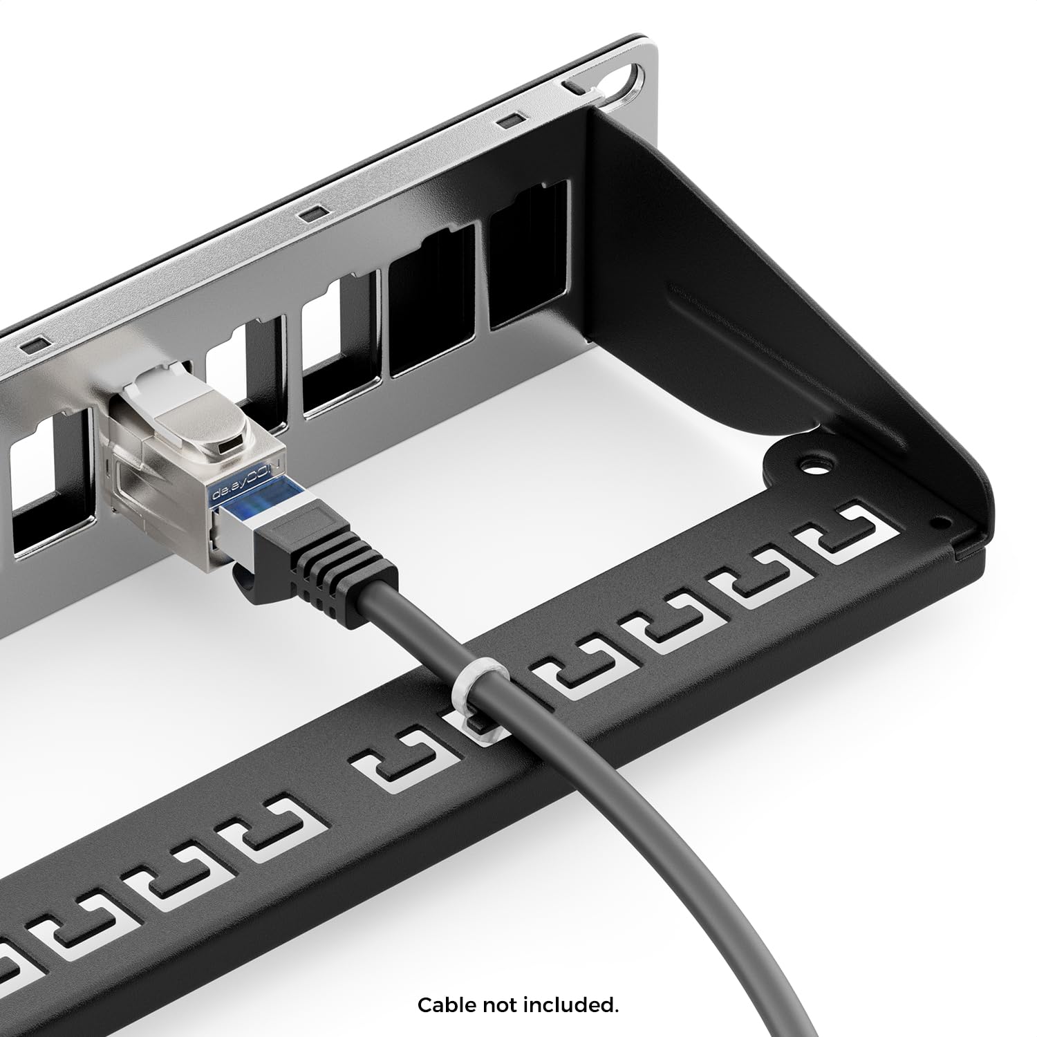 deleyCON 8 Port CAT 7 Pannello Patch Modulare 1 HE + 8x Accoppiatore RJ45 (Presa a Presa) Modulo Keystone CAT 7 - Montaggio Rack 10" Server Compatibile con CAT5 CAT6 CAT7 CAT8 Patchkabel Nero