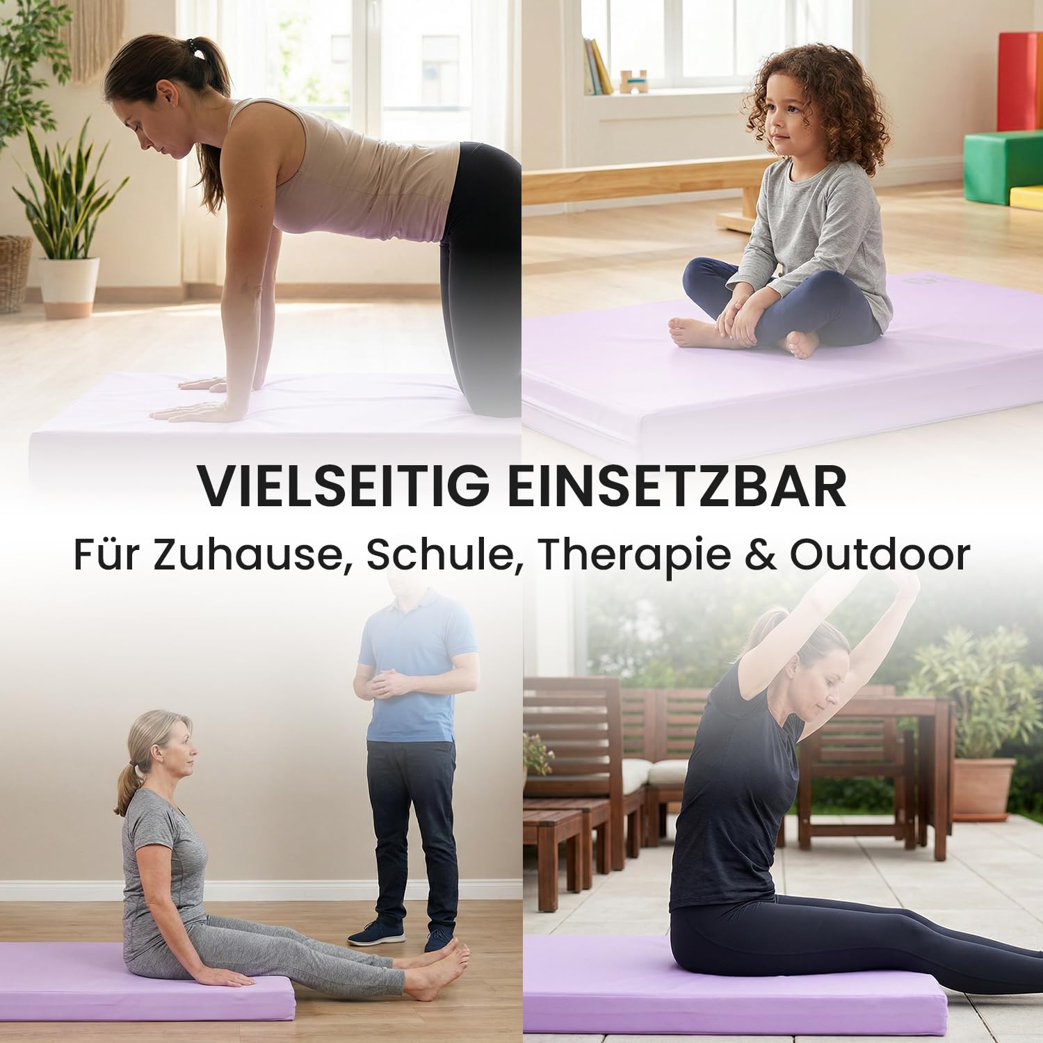 Jeflex Colchoneta Gimnasia 100 x 70 x 8 cm Esterilla Yoga Multifuncional