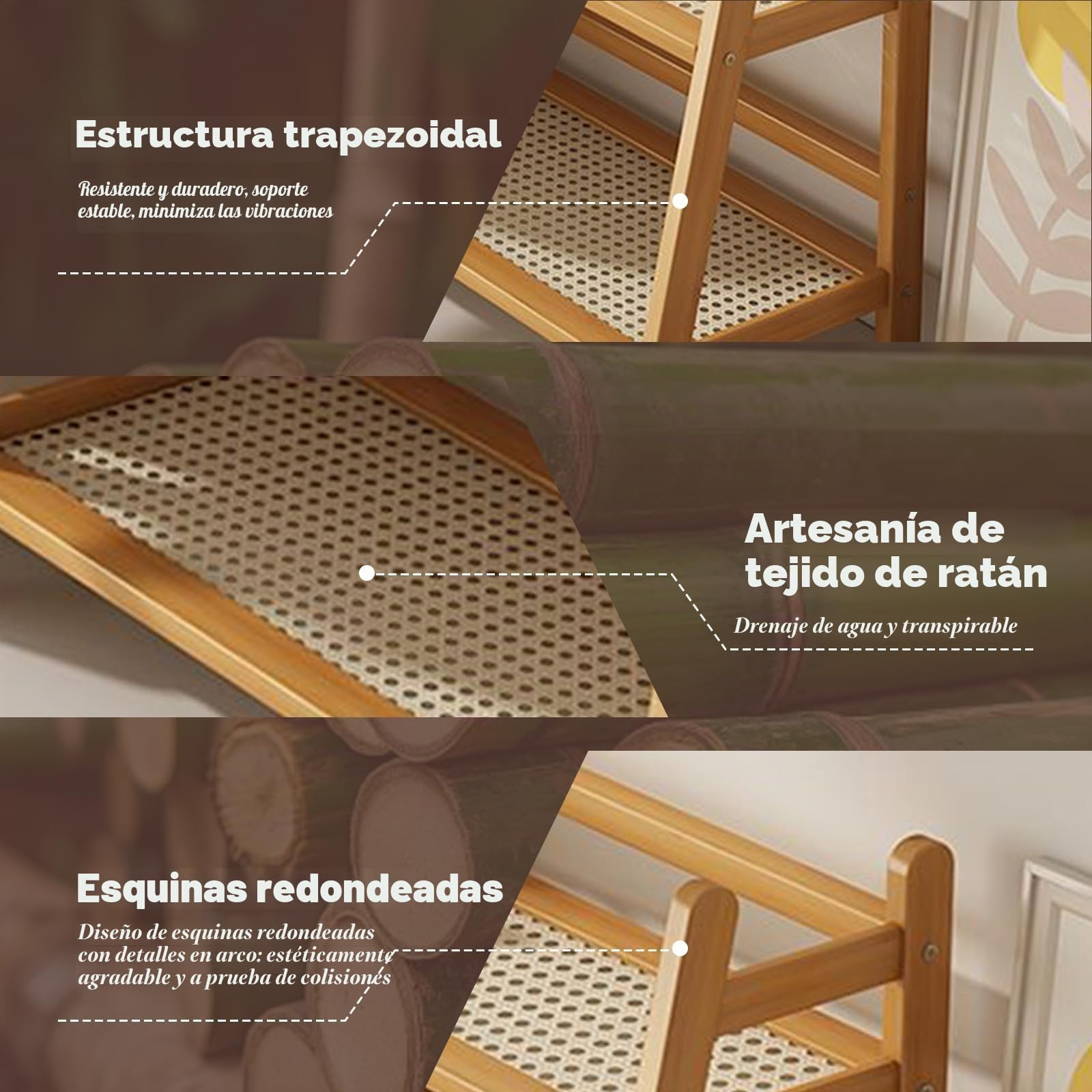 PORFOYO Juego de 2 estantes de cocina, estante de madera para especias, organizador de cocina, estante estilo escalera de madera, organizador de armario de cocina, estante de almacenamiento para