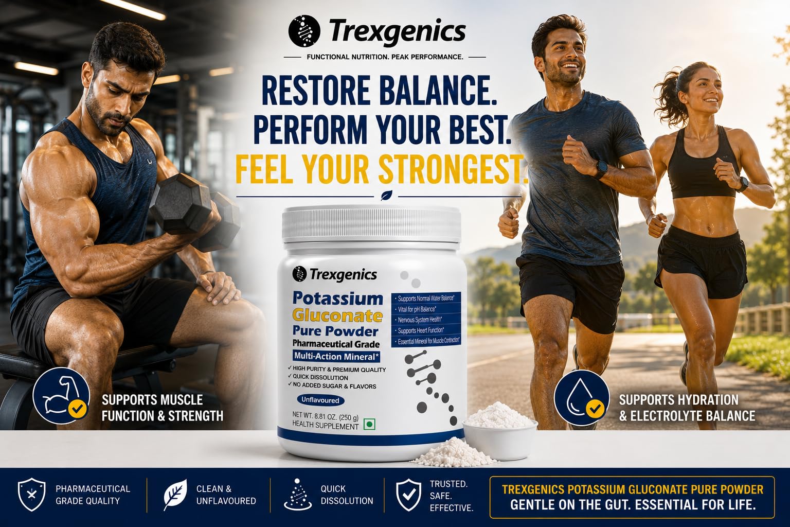 Trexgenics POTASSIUM GLUCONATE Pure Powder for SENSITIVE GUT, Pharmaceutical Grade Electrolyte Balance, Nerve & Muscle Health (250 gram / 8.81 OZ) — Amazon image 8