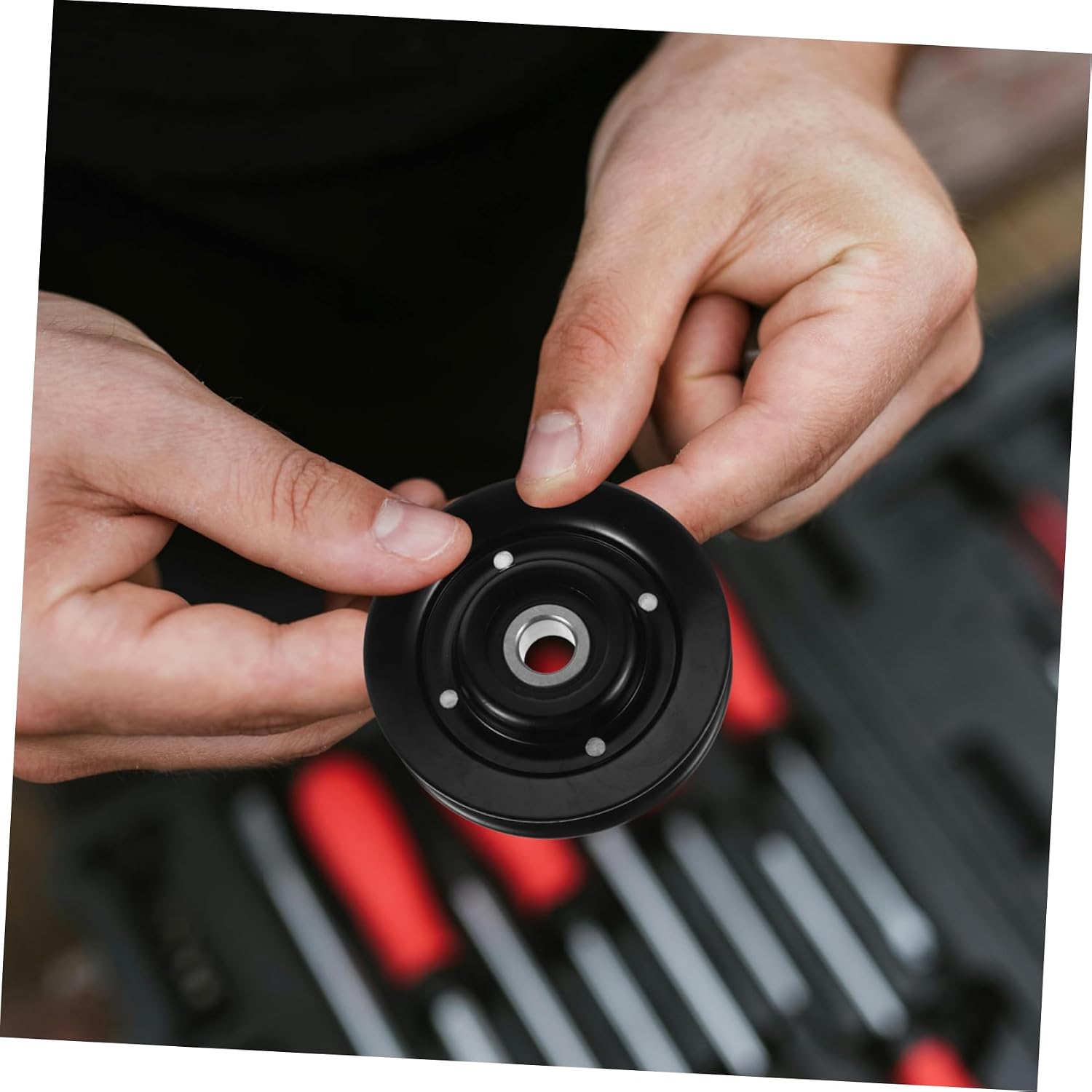 Tension Pulley for Air Conditioner Durable Compressor Replacement Wheel Efficient Design for Smooth Operation Compatible with Various Car Models