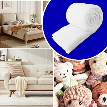 Upholstery Batting Dacron Polyester Cushion Wrap, 1/2 Inch Thick Batting for Foam Padding, Cushions and DIY Upholstery Projects