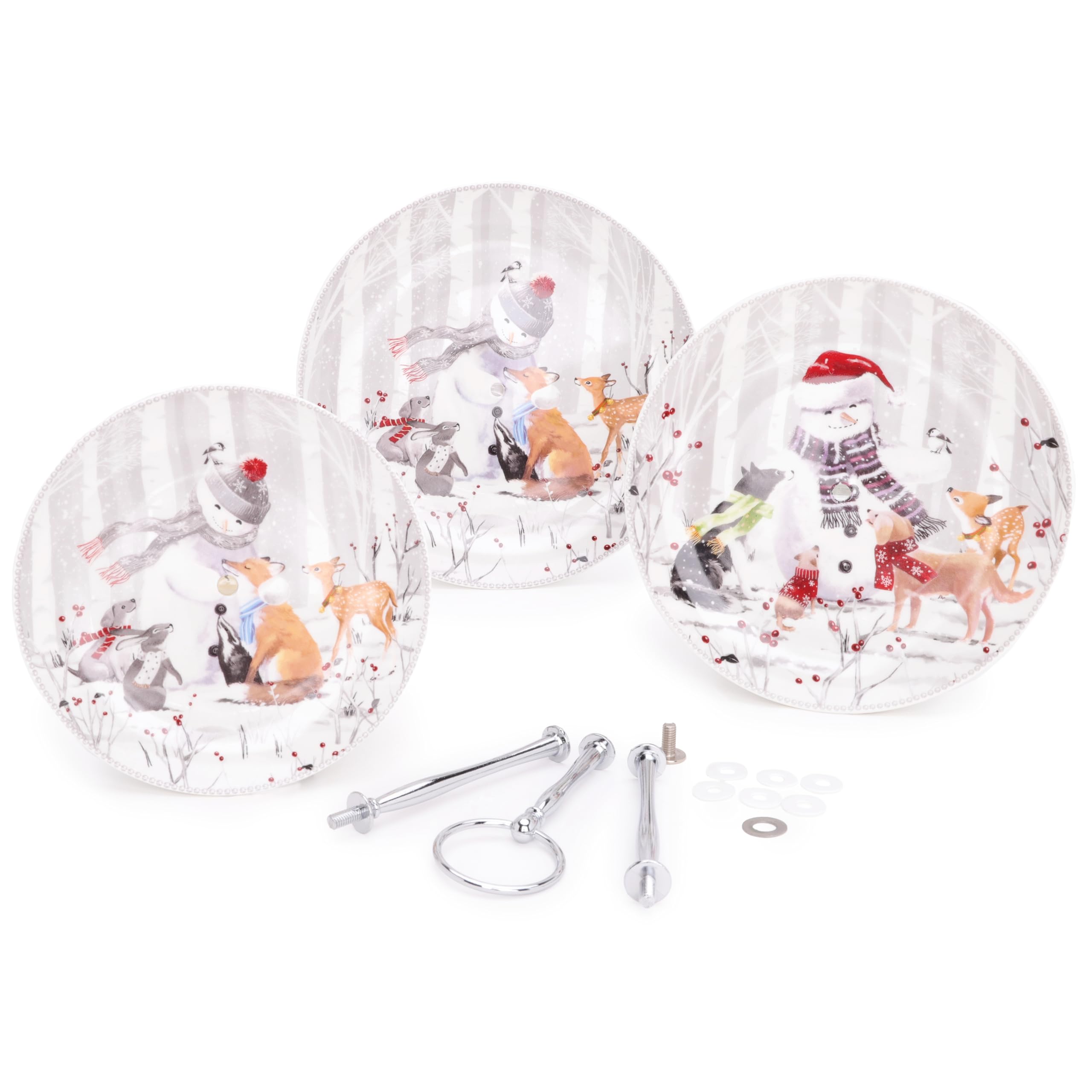 Christmas Concepts® Snowman & Friends Deluxe Ceramic Tableware Range (Cake Stand) - Image 2