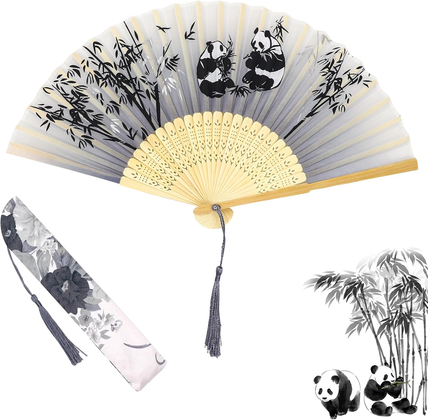 Floding Hand Fans Grantop Folding Hand Fans, Handheld Folding Bamboo Fan for Women ...