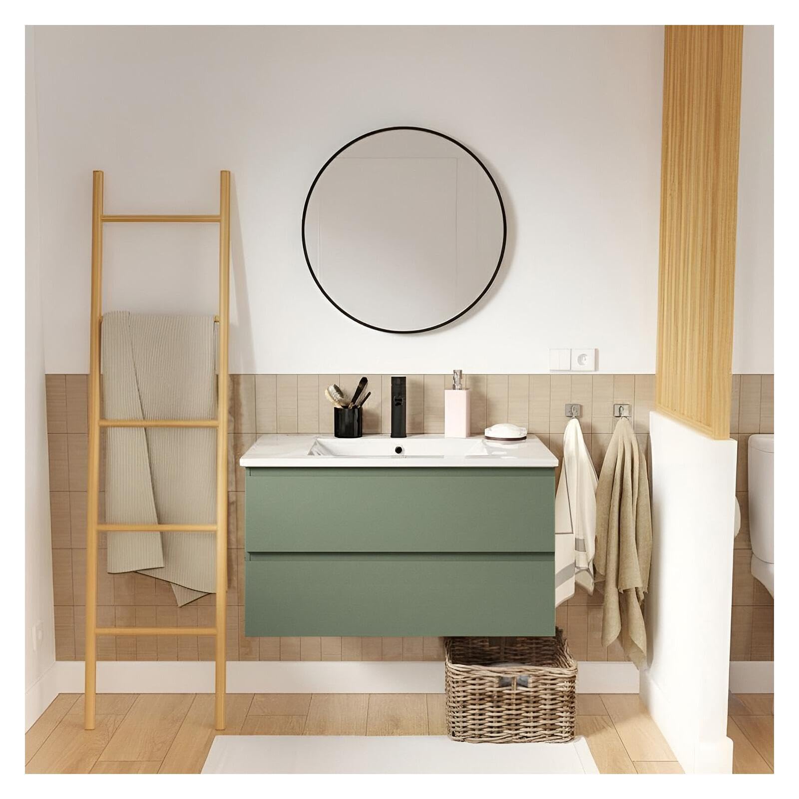 MOB-IN - Mueble individual lavabo de 80 cm + lavabo Sorrento