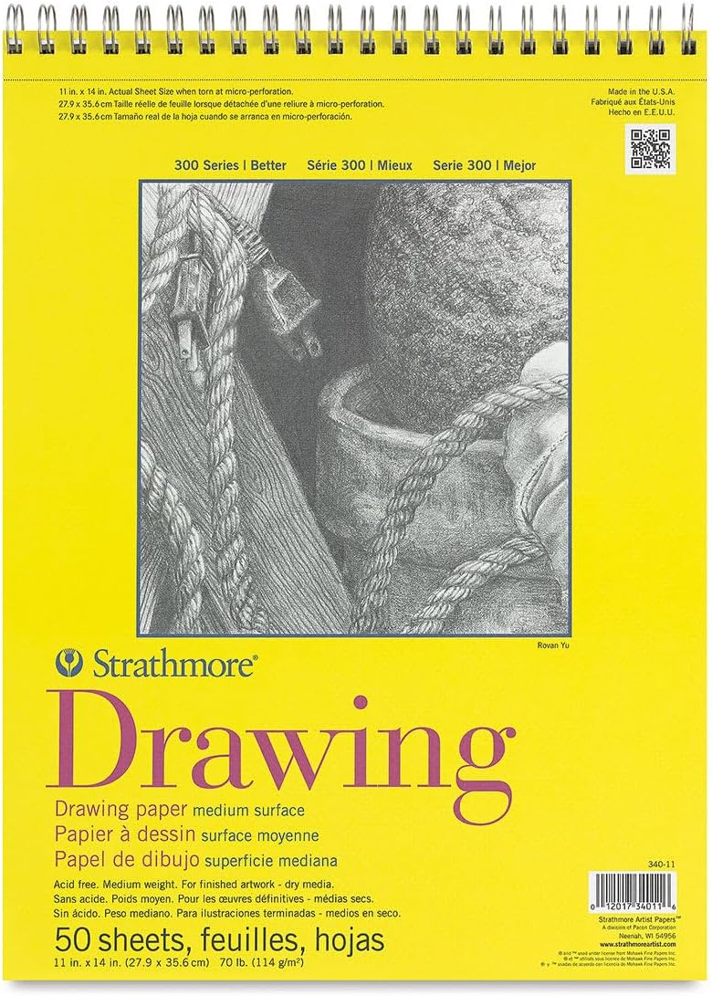 Strathmore 300 Series Drawing Pad, 18"x24" Wire Bound, 25 Sheets