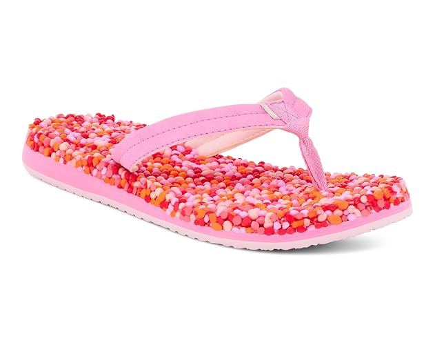 Sanuk Womens Bubblecush | Flip Flops for Women | Yoga Sandals For Women | Women's Beach Sandals | Comfort Footbed - 6 - Pink Multi
