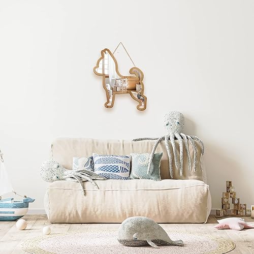 Miniatura 7 de Lindo perro con diseño de madera natural plateada enmarcado acrílico para colgar espejo de pared pegatinas decorativas bebé niños adolescentes