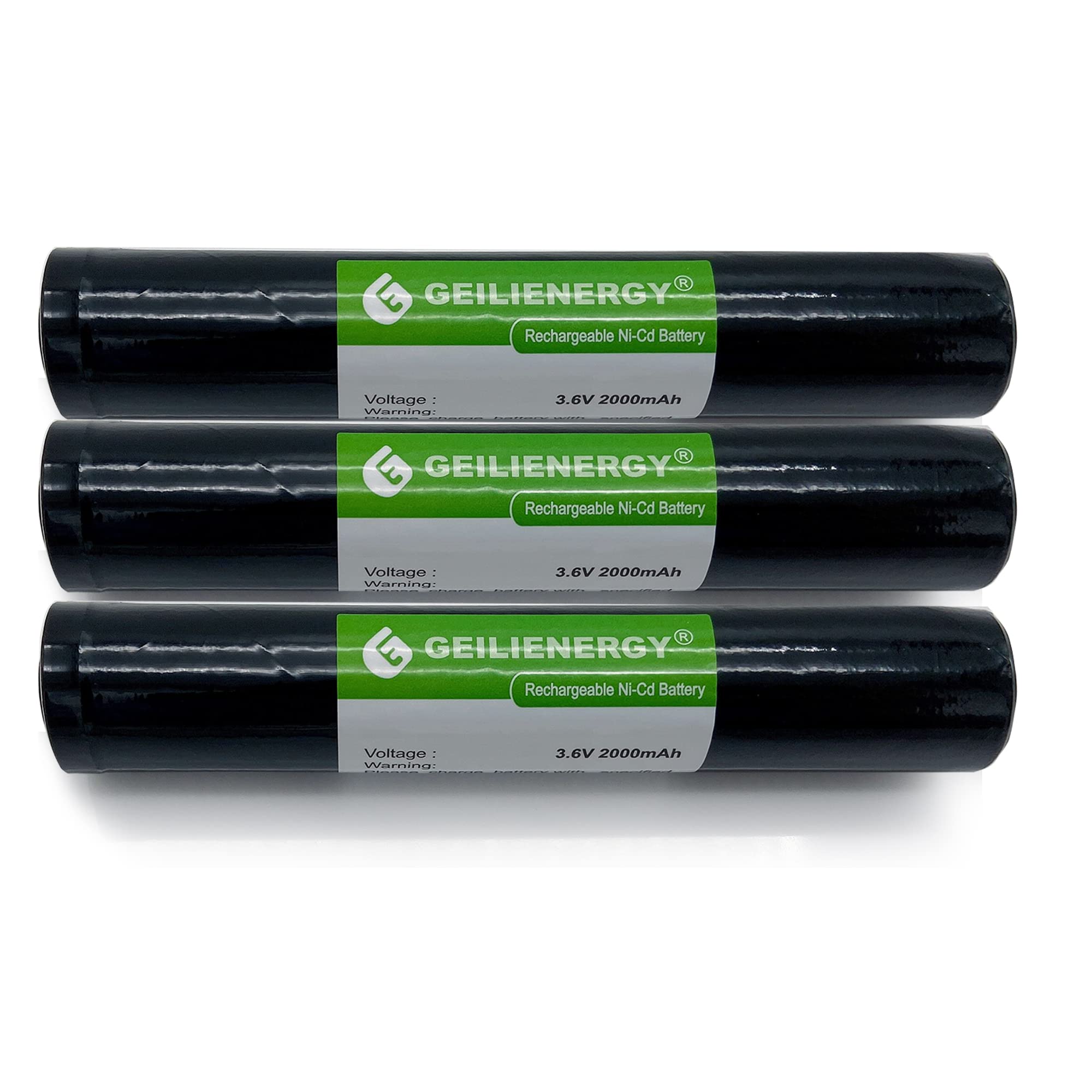 GEILIENERGY (3 Pack) 3.6V 2000mAh Digital Battery Compatible with Streamlight Stinger 75375 75175 XT Flashlight Battery