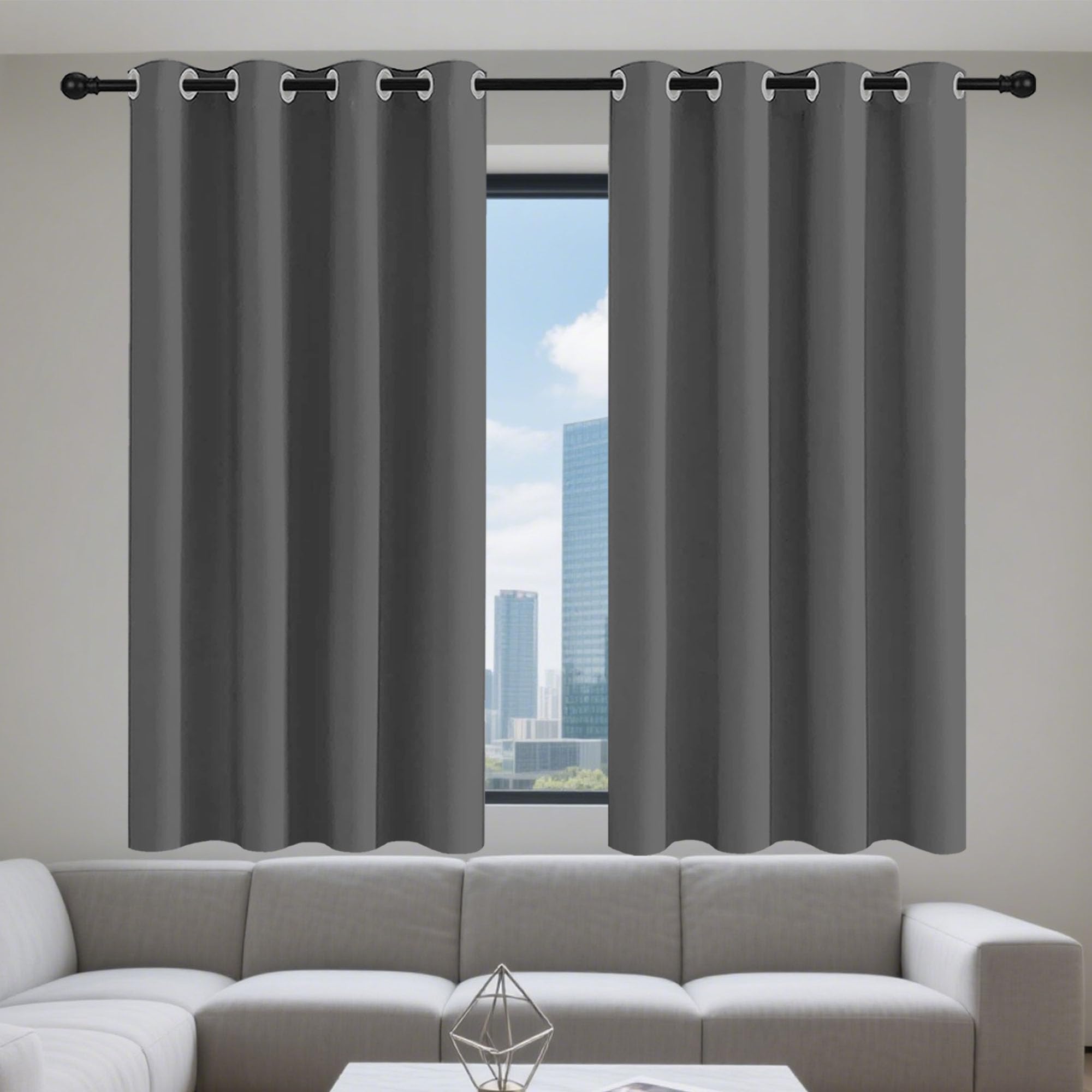 Rideau isolant anti chaleur gris foncé, la solution occultante de 130 x 153 cm