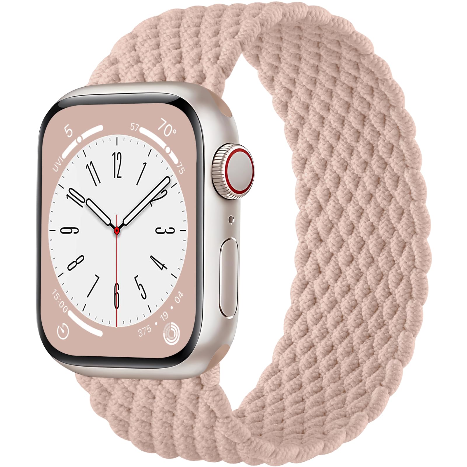 Maledan Intrecciato Cinturini Compatibili con Cinturino Apple Watch 40mm 41mm 38mm per Donna Uomo, Cinturini sportiva elastica regolabile per iWatch SE Series 9 8 7 6 5 4 3 2 1 Ultra, Rosa