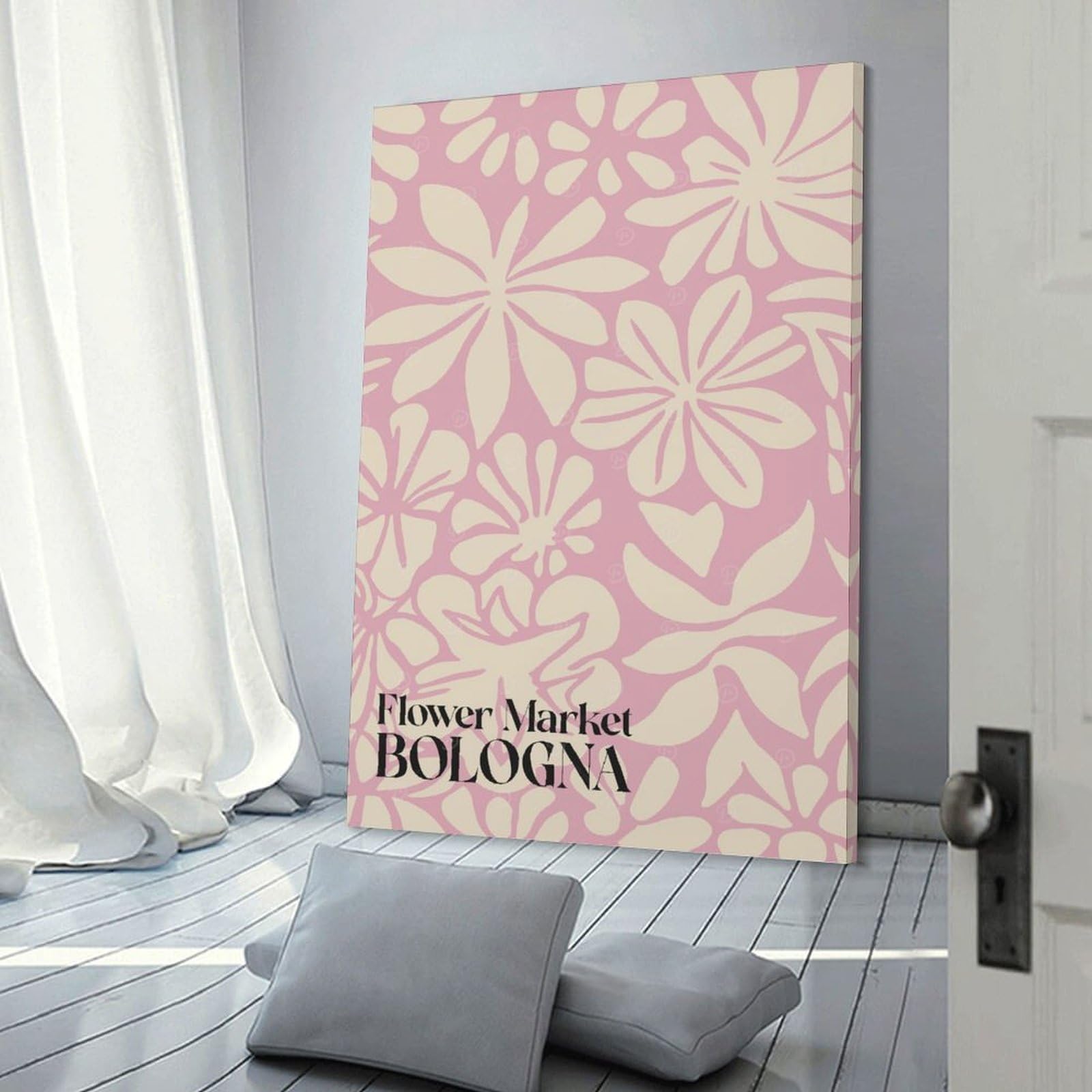 Junmoney Room Decor Wall Art Flower Market Bologna, 24x36inch(60x90cm), for Gallery Wall Layouts in Home Or Office, Home Wall Art for Statement Displays