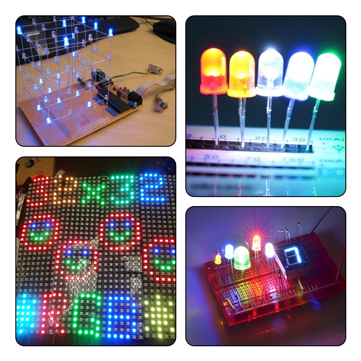 Kit 500 Diodi LED 3mm | 5 Colori (Blu, Rosso, Bianco, Giallo, Verde) | Alta Luminosità Per Fai Da Te - Foto 5