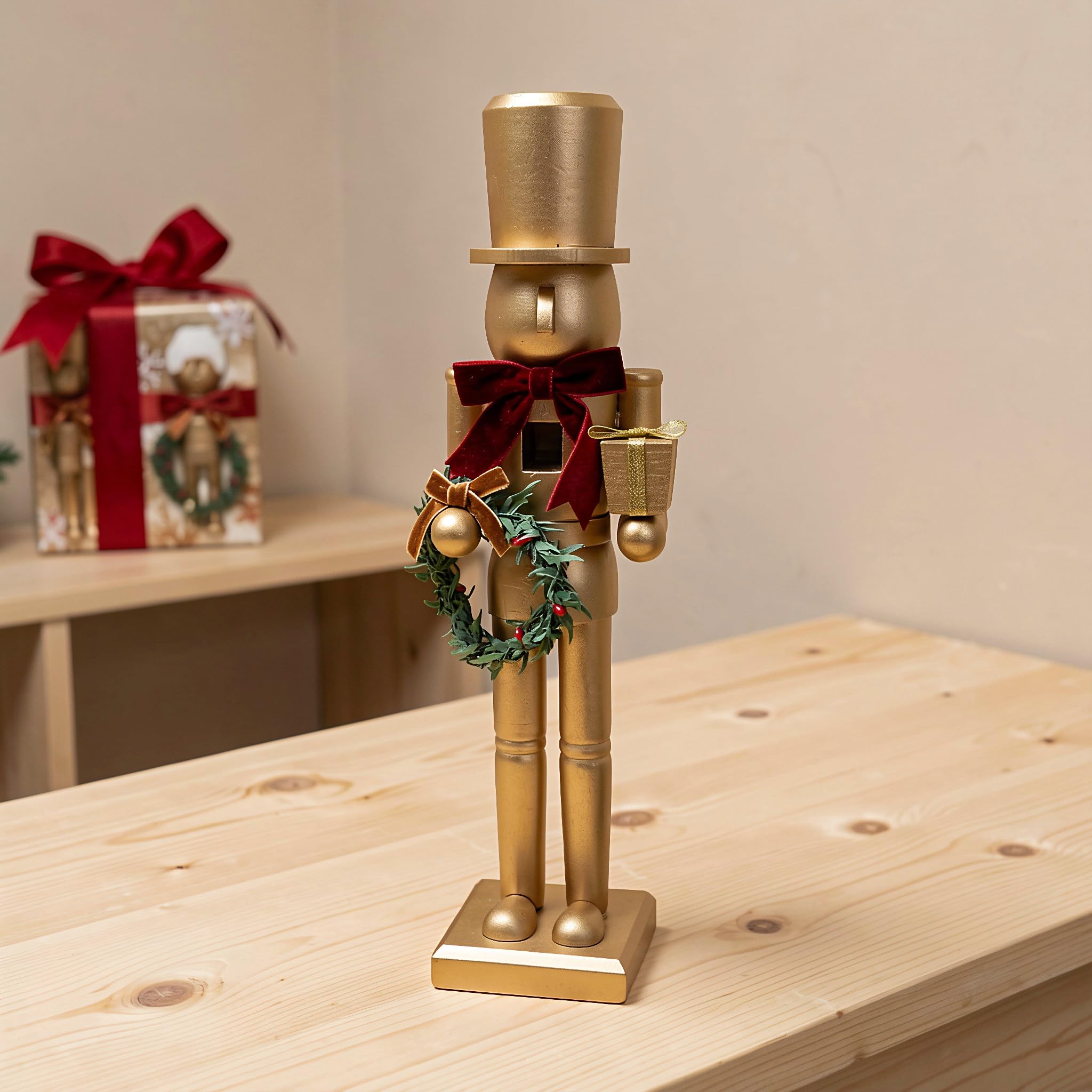 POPETPOP Figura navideña de Soldado Cascanueces de Madera para decoración