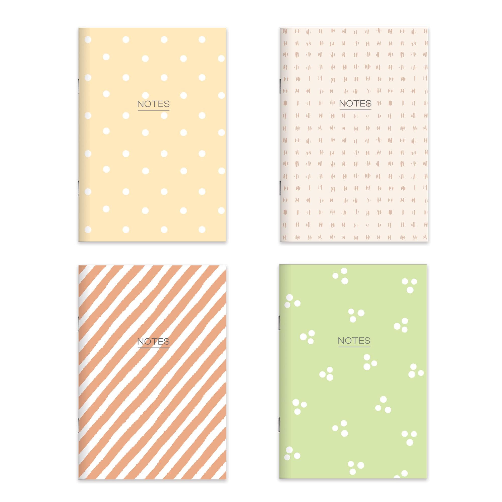 Keskin Color Karton Kapak Hafif Kağıt Defter 4'Lü Set-Toprak (2Çizgili+2Düz) 14 * 20 24 Yp.