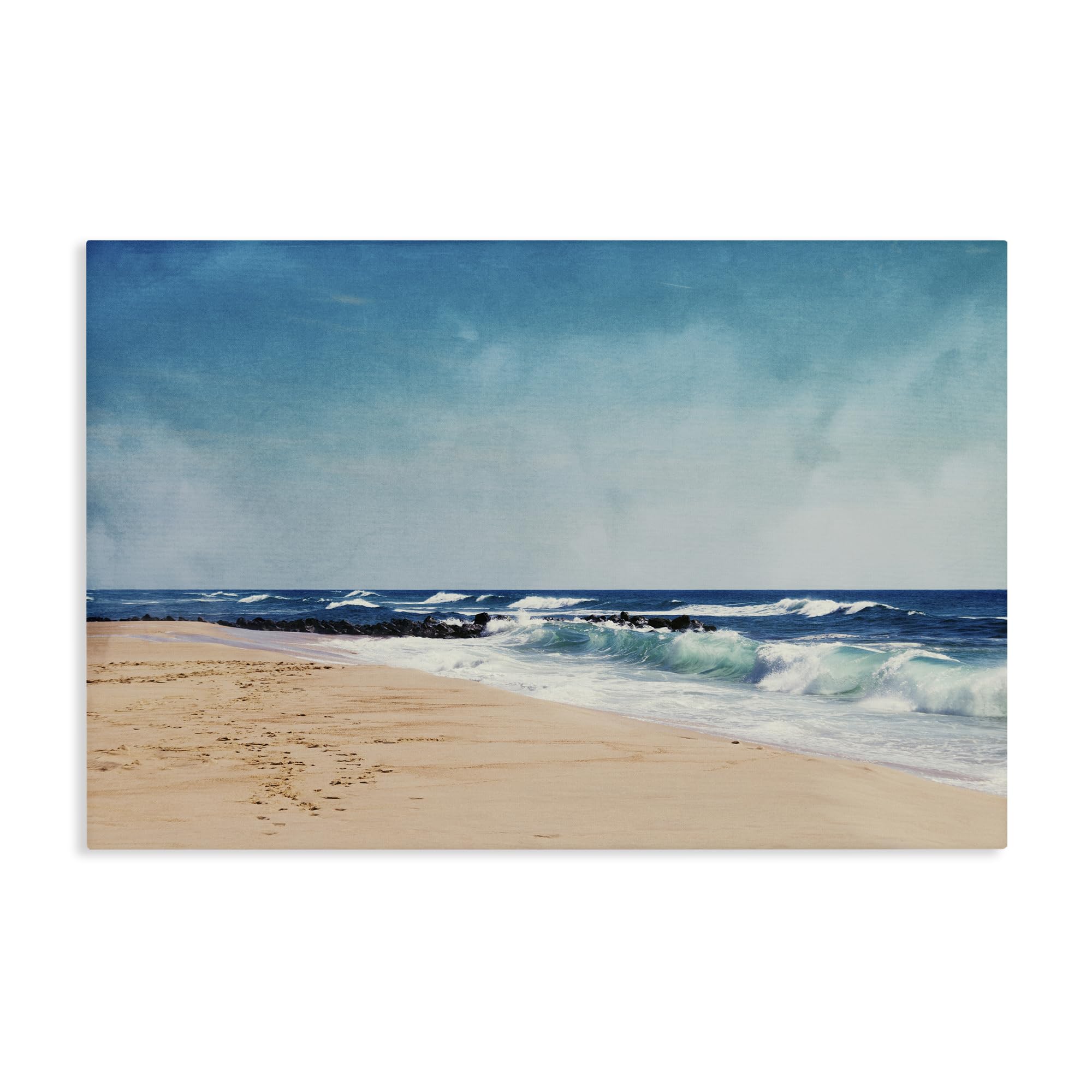 Atlantic Waves Shoreline Coastal, 16 x 24 Inch Canvas Wall Art