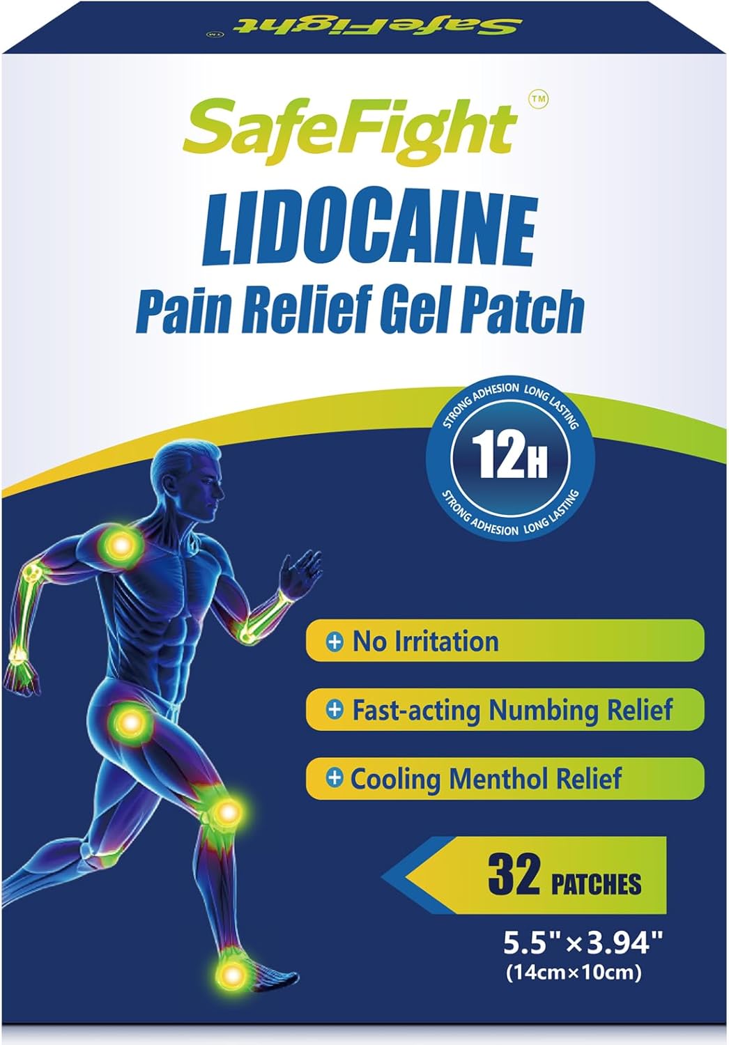 4% Lidocaine Pain Relief Patches 32 Count – Maximum OTC Strength, Fast-Acting Targeted Relief, for Back, Neck, Shoulder, Joint & Muscle Pain